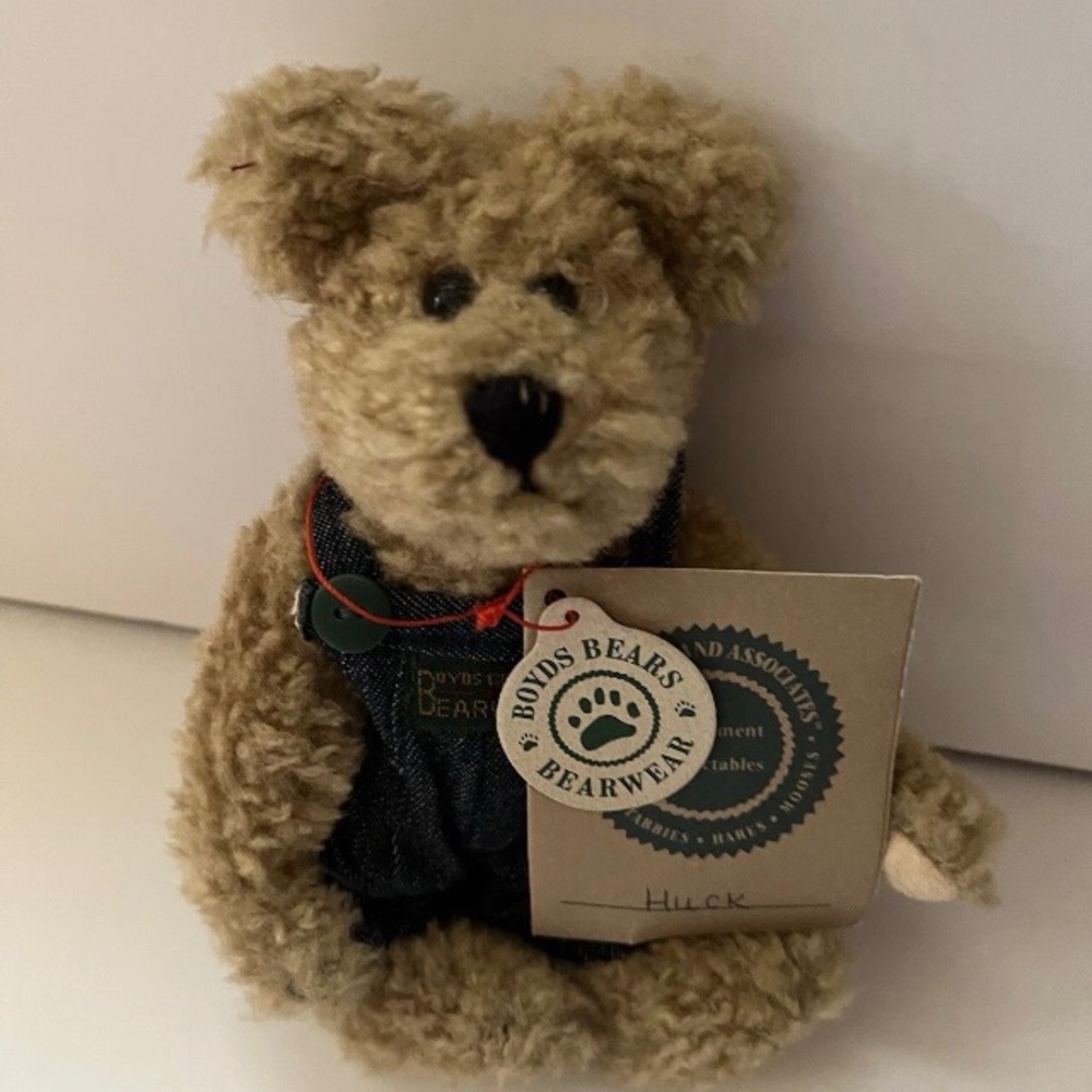 Boyds Bears Tan and Black Plush Bear 6” Huck